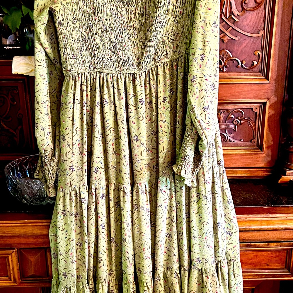 Maxi, smocked dress! Very flattering & comfortable. LS large